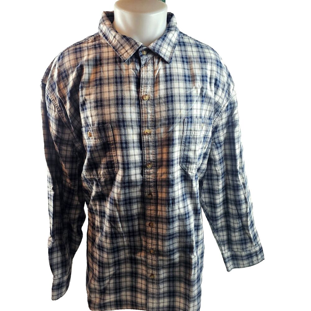 Alesbury Shirt Mens 3XL Blue Plaid Button Up Denali Double Cloth Outdoors NWT
